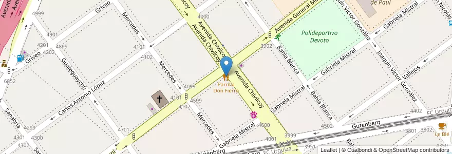 Mapa de ubicacion de Parrilla Don Fierro, Villa Devoto en آرژانتین, Ciudad Autónoma De Buenos Aires, Buenos Aires, Comuna 11.