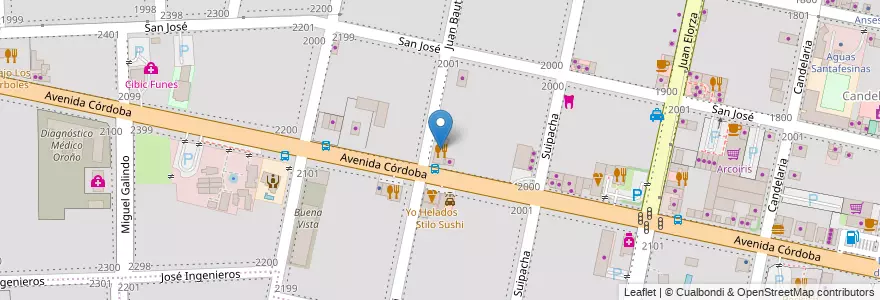 Mapa de ubicacion de Parrilla Doña Tita en 阿根廷, Santa Fe, Departamento Rosario, Municipio De Funes, Funes.