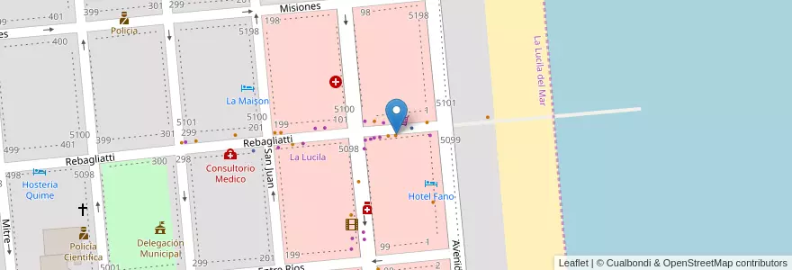 Mapa de ubicacion de Parrilla El Jardín de Arenas en Argentina, La Lucila Del Mar.