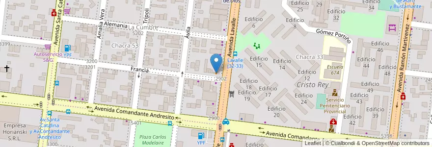 Mapa de ubicacion de Parrilla El Puntano en アルゼンチン, ミシオネス州, Departamento Capital, Municipio De Posadas, Posadas.