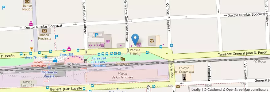 Mapa de ubicacion de Parrilla "El Reloj" en Arjantin, Buenos Aires, Partido De Florencio Varela, Florencio Varela.