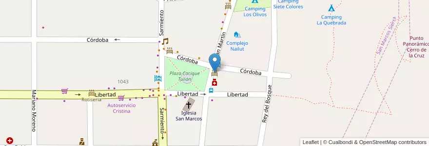 Mapa de ubicacion de Parrilla El Suri en アルゼンチン, コルドバ州, Departamento Cruz Del Eje, Pedanía San Marcos, San Marcos Sierras, San Marcos Sierra.