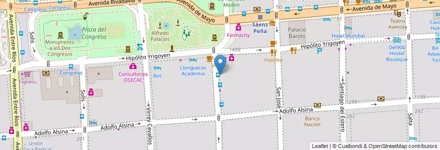 Mapa de ubicacion de Parrilla El Uruguayo, Montserrat en 阿根廷, Ciudad Autónoma De Buenos Aires, Comuna 1, 布宜诺斯艾利斯.