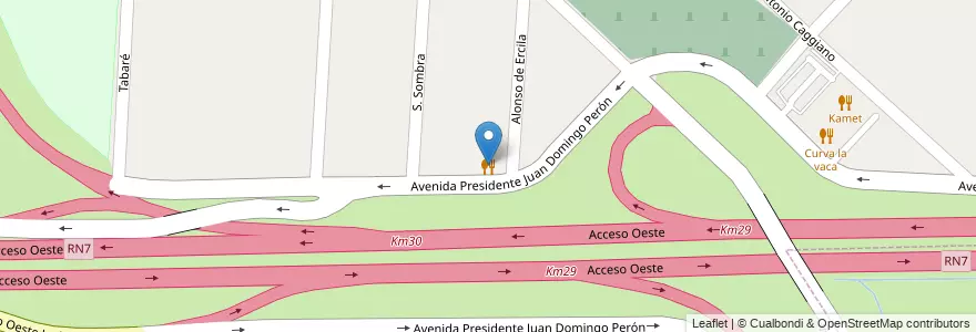 Mapa de ubicacion de Parrilla Estancia Gaona en 아르헨티나, 부에노스아이레스주, Partido De Ituzaingó, Villa Udaondo.