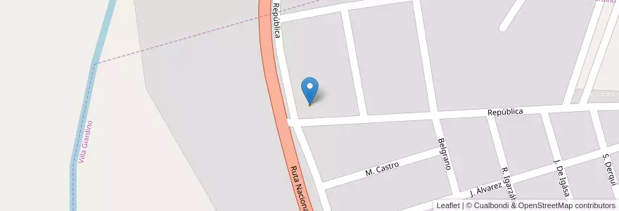 Mapa de ubicacion de Parrilla Fogón Santa Cecilia en アルゼンチン, コルドバ州, Departamento Punilla, Pedanía San Antonio, Municipio De Villa Giardino, Villa Giardino.