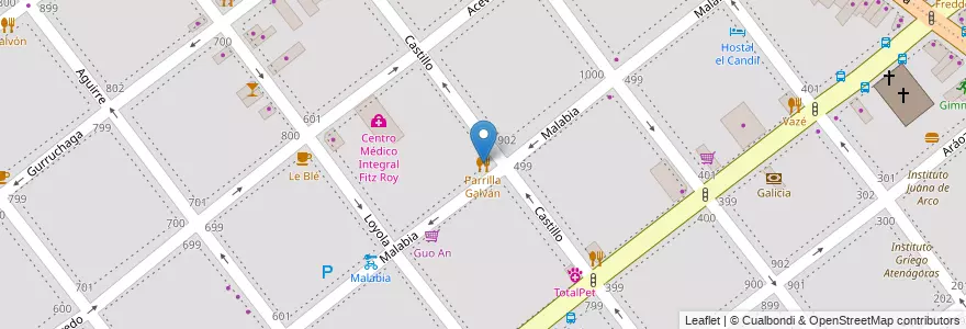Mapa de ubicacion de Parrilla Galván, Villa Crespo en الأرجنتين, Ciudad Autónoma De Buenos Aires, Buenos Aires, Comuna 15.
