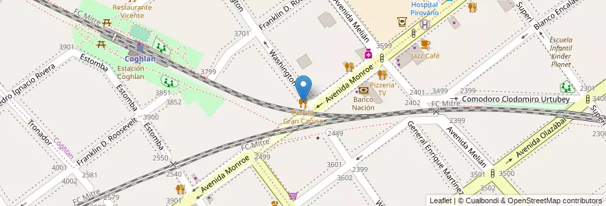 Mapa de ubicacion de Parrilla Gran Caruso, Coghlan en Argentina, Ciudad Autónoma De Buenos Aires, Comuna 12, Buenos Aires.