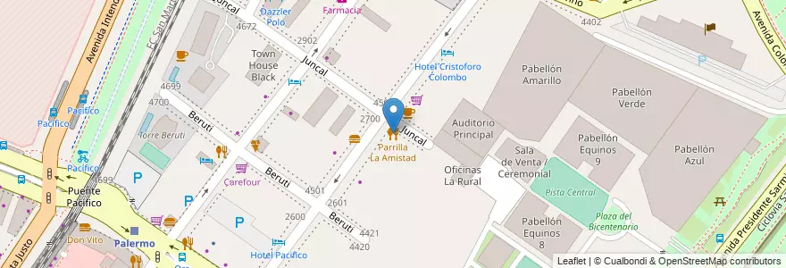 Mapa de ubicacion de Parrilla La Amistad, Palermo en Argentina, Ciudad Autónoma De Buenos Aires, Buenos Aires, Comuna 14.