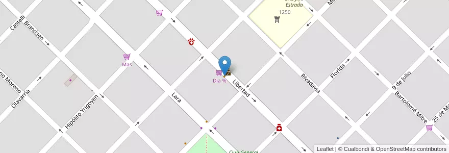 Mapa de ubicacion de Parrilla La Escuela en Argentina, Buenos Aires, Partido De Cañuelas, Cañuelas.
