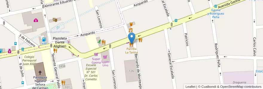 Mapa de ubicacion de Parrilla La Tanita en Arjantin, Buenos Aires, Partido De La Matanza, Ramos Mejía.