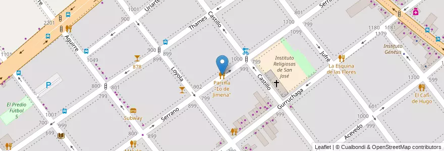 Mapa de ubicacion de Parrilla "Lo de Jimena", Villa Crespo en Arjantin, Ciudad Autónoma De Buenos Aires, Buenos Aires, Comuna 15.