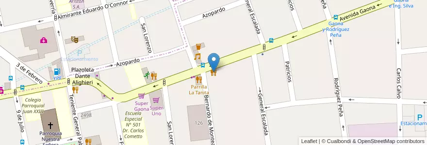 Mapa de ubicacion de Parrilla Lo de Willy en Arjantin, Buenos Aires, Partido De La Matanza, Ramos Mejía.