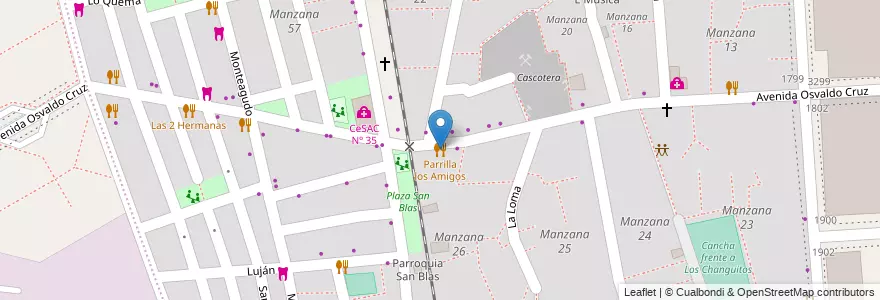Mapa de ubicacion de Parrilla los Amigos, Barracas en アルゼンチン, Ciudad Autónoma De Buenos Aires, Comuna 4, ブエノスアイレス.