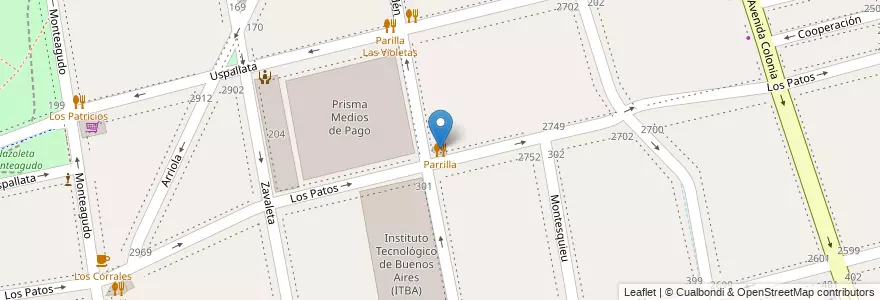 Mapa de ubicacion de Parrilla, Parque Patricios en 아르헨티나, Ciudad Autónoma De Buenos Aires, Comuna 4, 부에노스아이레스.