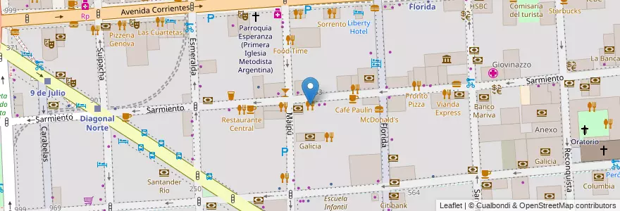 Mapa de ubicacion de Parrilla, San Nicolas en Аргентина, Буэнос-Айрес, Comuna 1, Буэнос-Айрес.