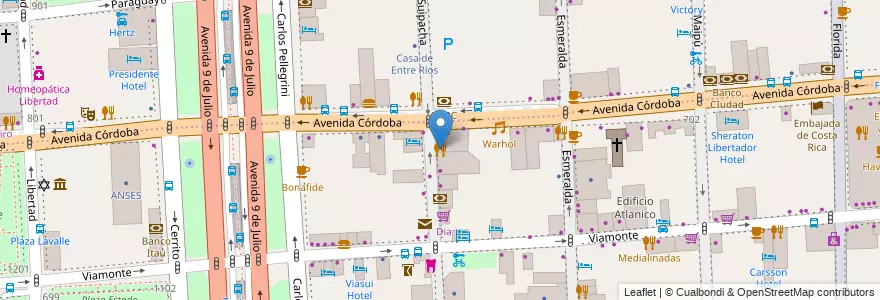 Mapa de ubicacion de Parrilla, San Nicolas en アルゼンチン, Ciudad Autónoma De Buenos Aires, Comuna 1, ブエノスアイレス.