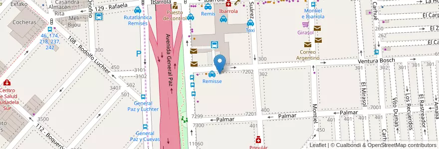 Mapa de ubicacion de Parrilla Tito 35, Liniers en アルゼンチン, Ciudad Autónoma De Buenos Aires, ブエノスアイレス, Partido De Tres De Febrero.