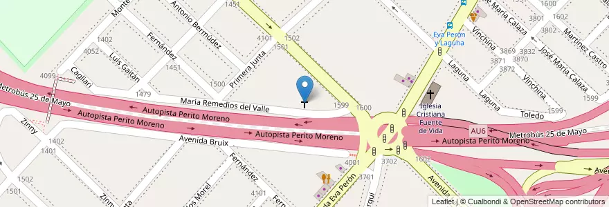 Mapa de ubicacion de Parroquia Bonifacio, Parque Avellaneda en アルゼンチン, Ciudad Autónoma De Buenos Aires, Comuna 9, ブエノスアイレス.