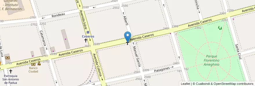 Mapa de ubicacion de Parroquia Carpintero de Nazareth, Parque Patricios en アルゼンチン, Ciudad Autónoma De Buenos Aires, Comuna 4, ブエノスアイレス.