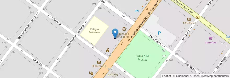 Mapa de ubicacion de Parroquia Catedral Nuestra Señora de Luján en アルゼンチン, チリ, サンタクルス州, Güer Aike, Municipio De Río Gallegos, Río Gallegos.