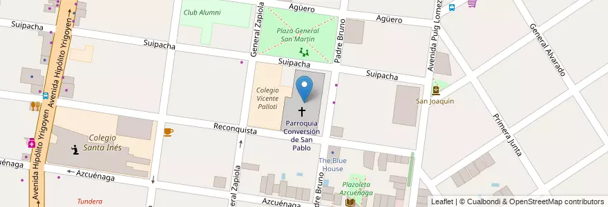 Mapa de ubicacion de Parroquia Conversión de San Pablo en Argentina, Buenos Aires, Partido De Lomas De Zamora, Turdera.