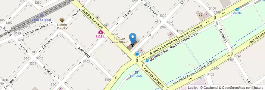 Mapa de ubicacion de Parroquia Cristo Obrero y San Blas, Villa Soldati en Argentine, Ciudad Autónoma De Buenos Aires, Buenos Aires, Comuna 8.