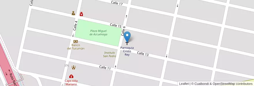 Mapa de ubicacion de Parroquia Cristo Rey en Argentine, Tucumán, Departamento Tafí Viejo, San Miguel De Tucumán, Las Talitas.