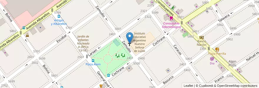 Mapa de ubicacion de parroquia Cristo Rey, Villa Pueyrredon en 阿根廷, Ciudad Autónoma De Buenos Aires, Comuna 12, 布宜诺斯艾利斯.