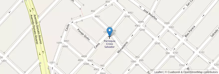 Mapa de ubicacion de Parroquia Cristo Salvador en 阿根廷, 布宜诺斯艾利斯省, Partido De Lanús, Monte Chingolo.