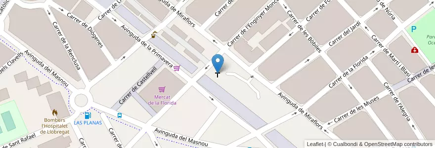Mapa de ubicacion de Parròquia de la Mare de Déu de la Llum en Spanien, Katalonien, Barcelona, Barcelonès, L'Hospitalet De Llobregat.