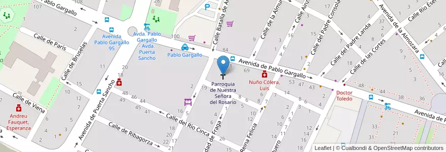 Mapa de ubicacion de Parroquia de Nuestra Señora del Rosario en Espanha, Aragão, Saragoça, Zaragoza, Saragoça.