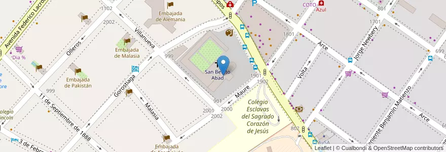 Mapa de ubicacion de Parroquia de San Benito, Palermo en Argentina, Ciudad Autónoma De Buenos Aires, Buenos Aires, Comuna 14.