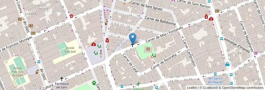 Mapa de ubicacion de Parròquia de Santa Maria en اسپانیا, Catalunya, Barcelona, Barcelonès, Santa Coloma De Gramenet.