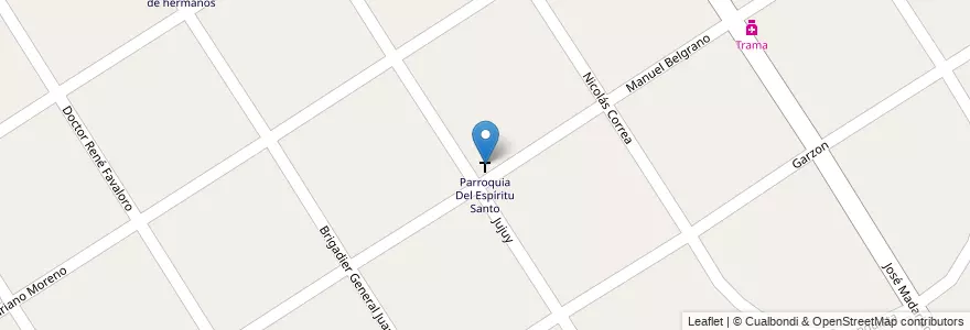 Mapa de ubicacion de Parroquia Del Espíritu Santo en Argentinië, Buenos Aires, Partido De Esteban Echeverría, Luis Guillón.