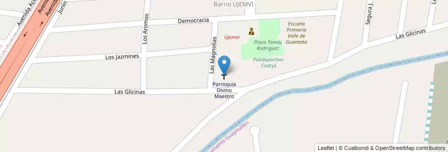 Mapa de ubicacion de Parroquia Divino Maestro en Аргентина, Чили, Мендоса, Departamento Las Heras, Distrito El Plumerillo.