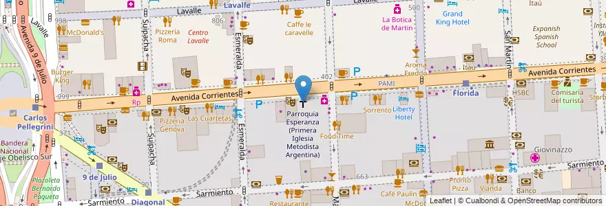 Mapa de ubicacion de Parroquia Esperanza (Primera Iglesia Metodista Argentina), San Nicolas en الأرجنتين, Ciudad Autónoma De Buenos Aires, Comuna 1, Buenos Aires.