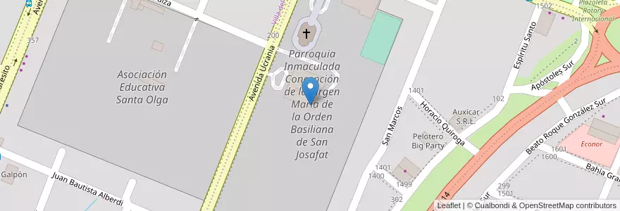 Mapa de ubicacion de Parroquia Inmaculada Concepción de la Virgen María de la Orden Basiliana de San Josafat en Argentinië, Misiones, Departamento Oberá.