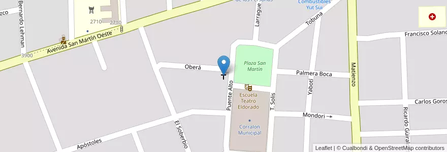 Mapa de ubicacion de Parroquia Inmaculada Concepción en Argentina, Misiones, Departamento Eldorado, Municipio De Eldorado, Eldorado.