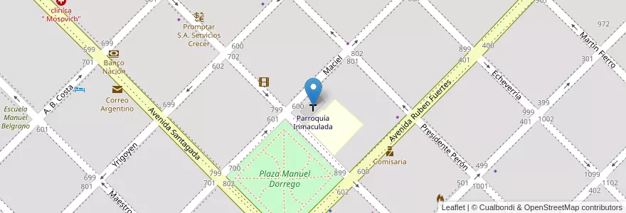 Mapa de ubicacion de Parroquía Inmaculada en Argentina, Buenos Aires, Partido De Coronel Dorrego, Coronel Dorrego.