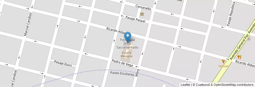 Mapa de ubicacion de Parroquia Jesús Sacramentado en Arjantin, Santa Fe, Departamento La Capital, Santa Fe Capital, Santa Fe.