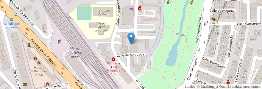 Mapa de ubicacion de Parroquia Jesús y María en スペイン, マドリード州, Comunidad De Madrid, Área Metropolitana De Madrid Y Corredor Del Henares, Madrid.