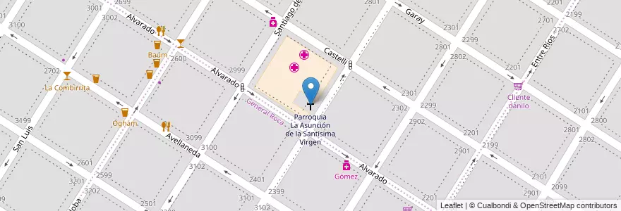 Mapa de ubicacion de Parroquia La Asunción de la Santísima Virgen en Argentine, Province De Buenos Aires, Partido De General Pueyrredón, Mar Del Plata.