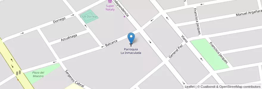 Mapa de ubicacion de Parroquia La Inmaculada en 阿根廷, Santiago Del Estero, Departamento Capital, Santiago Del Estero.