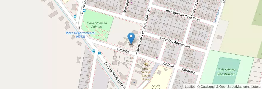 Mapa de ubicacion de Parroquia La Sagrada Familia en アルゼンチン, サンフアン州, チリ, Zonda.