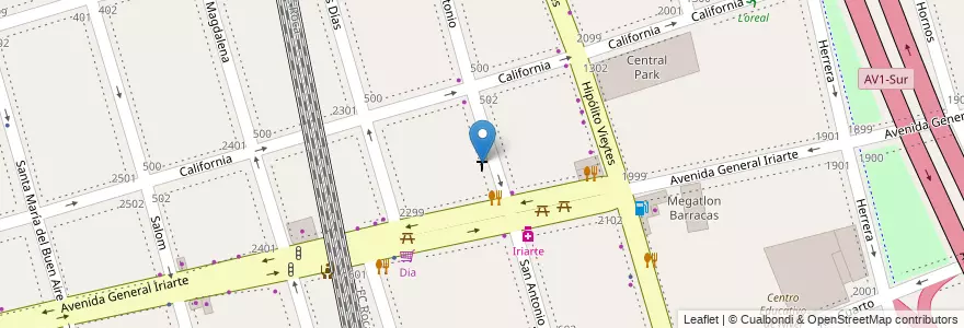 Mapa de ubicacion de Parroquia Natividad de María, Barracas en Argentinien, Ciudad Autónoma De Buenos Aires, Partido De Avellaneda, Comuna 4, Buenos Aires.