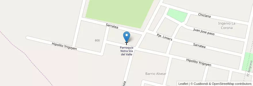 Mapa de ubicacion de Parroquia Nstra Sra del Valle en アルゼンチン, トゥクマン州, Departamento Chicligasta, Municipio De Concepción, Municipio De Alto Verde Y Los Guchea.