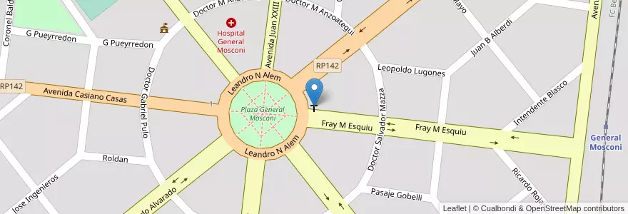 Mapa de ubicacion de Parroquia Ntra Sra de Fatima en アルゼンチン, サルタ州, General San Martín, Municipio De General Mosconi, General Mosconi.