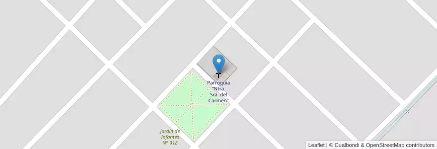 Mapa de ubicacion de Parroquia "Ntra. Sra. del Carmen" en Argentina, Buenos Aires, Partido De Nueve De Julio, Cuartel Dennehy, Marcelino Ugarte.