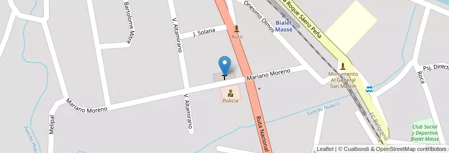 Mapa de ubicacion de Parroquia Ntra. Sra. Del P. Socorro en アルゼンチン, コルドバ州, Departamento Punilla, Pedanía Rosario, Municipio De Bialet Massé, Bialet Massé.