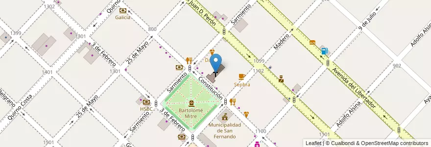 Mapa de ubicacion de Parroquia Nuestra Señora de Aránzazu en Argentina, Buenos Aires, Partido De San Fernando, San Fernando.